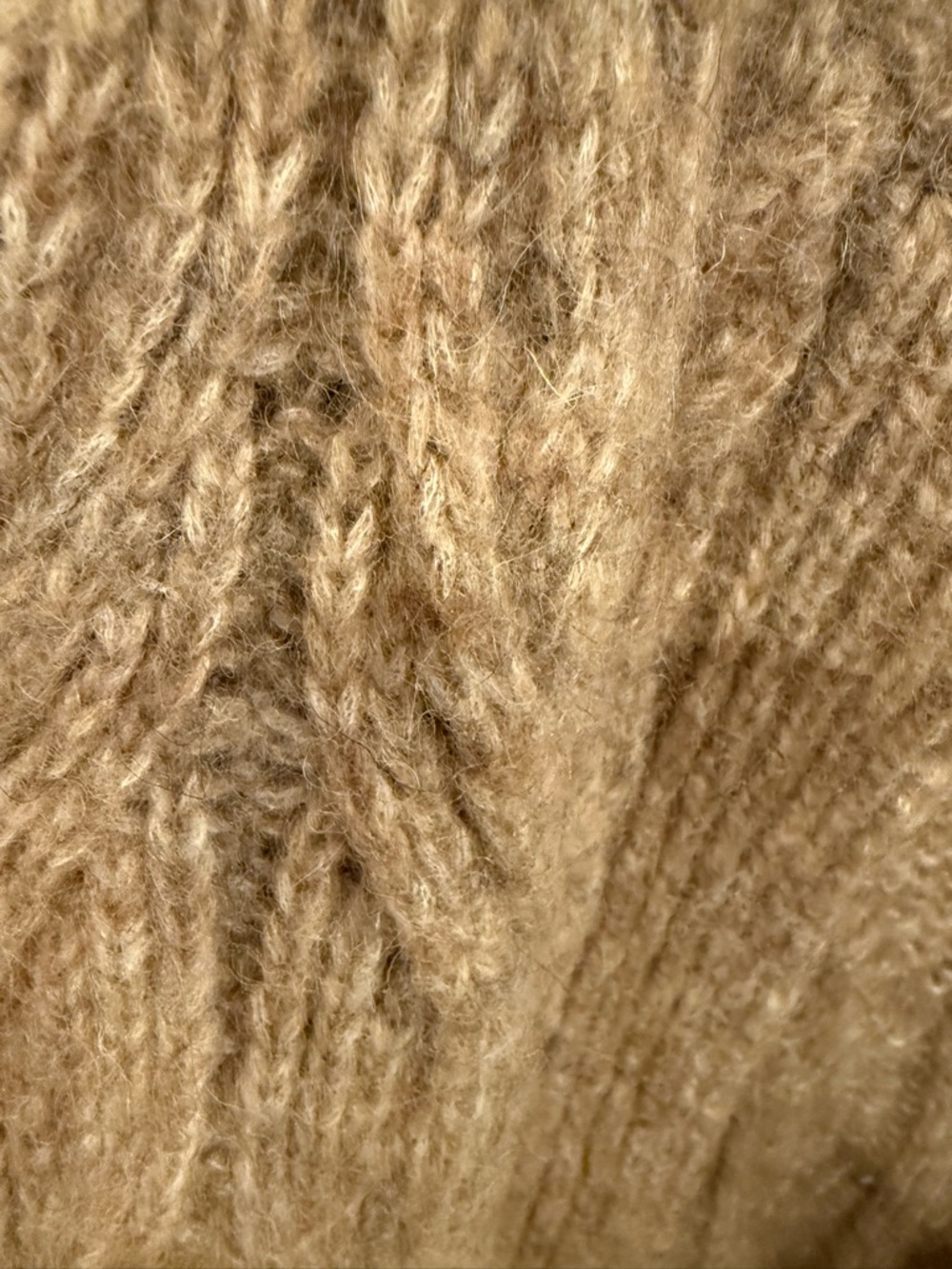 Garnet Hill Alpaca Wool Cable Knit Belted Cardigan Sweater Neutral Small S - Picture 5 of 7